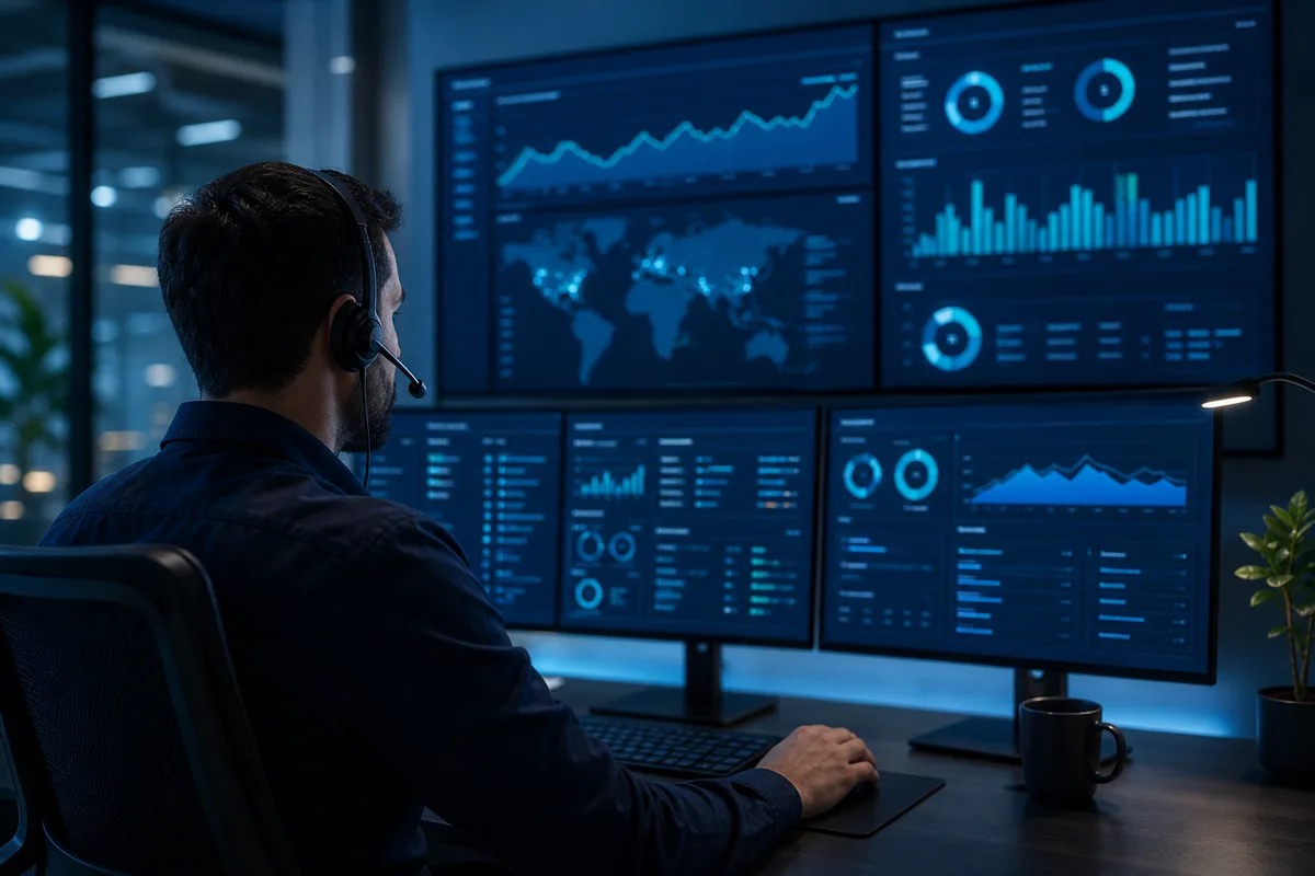 Support specialist monitoring system dashboards